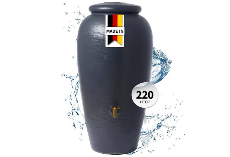 4rain Regentonne AMPHORA Regenamphore 220 Liter graphite grey von 4rain