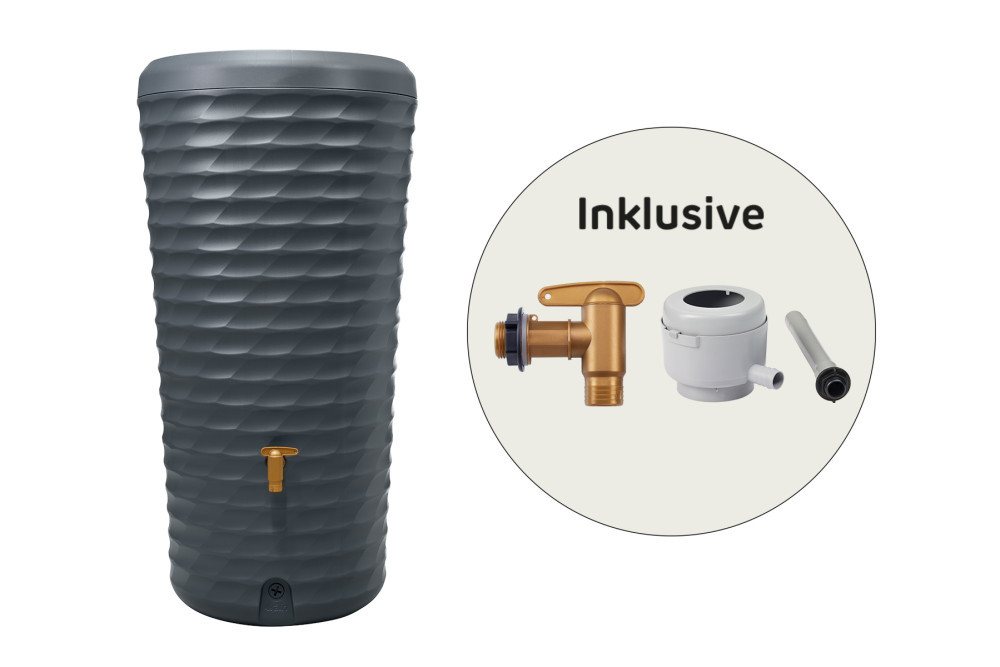 4rain Regentonne 4rain Jolie 2in1 Regentonne Komplett-Set 230 Liter graphite grey 4rain Regentonne 4rain Jolie 2in1 Regentonne Komplett-Set 230 Liter graphite grey von 4rain