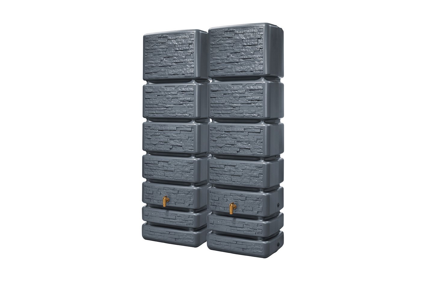 4rain Regentonne SLIM STONE DECOR SET 700 L, graphite von 4rain