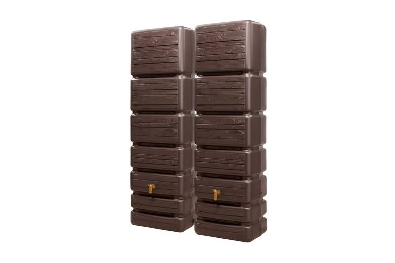 4rain Regentonne SLIM WOOD DECOR SET 700 L,dark- von 4rain