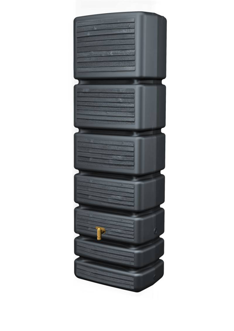 4rain Regenwasser-Wandtank Slim Wood Decor graphite grey 350 Liter von 4rain