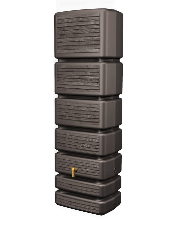 4rain Regenwasser-Wandtank Slim Wood Decor darkwood 350 Liter von 4rain