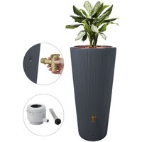 VASO 2in1 DECOR Regenspeicher 220 Liter inkl. Anschlussset und Auslaufhahn graphite grey von 4rain
