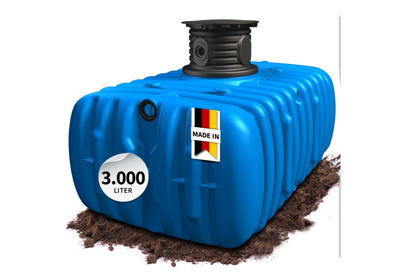 4rain Wasserreservoir FLAT M Flachtank 3000 Liter inkl. Schachtverlängerung von 4rain