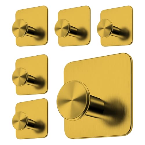 4smile Handtuchhaken ohne Bohren - 6er Set Goldene - Klebehaken für Bad und Küche, Mz style von 4smile