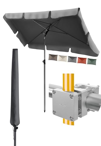 4smile Sonnenschirm Balkon 3-in-1 SET, Anthrazit – Balkonschirm rechteckig mit UV50+-Schutz, 200 x 125 cm, inkl. Schirmhalter + Schirmhülle – passend für Balkon & Terrasse 4smile Sonnenschirm Balkon 3-in-1 SET, Anthrazit – Balkonschirm rechteckig mit UV50+-Schutz, 200 x 125 cm, inkl. Schirmhalter + Schirmhülle – passend für Balkon & Terrasse von 4smile