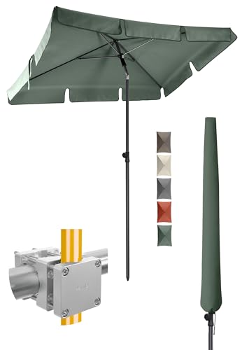 4smile Sonnenschirm Balkon 3-in-1 SET, Grün – Balkonschirm rechteckig mit UV50+-Schutz, 200 x 125 cm, inkl. Schirmhalter und Schirmhülle – passend für Terrasse & Balkon 4smile Sonnenschirm Balkon 3-in-1 SET, Grün – Balkonschirm rechteckig mit UV50+-Schutz, 200 x 125 cm, inkl. Schirmhalter und Schirmhülle – passend für Terrasse & Balkon von 4smile