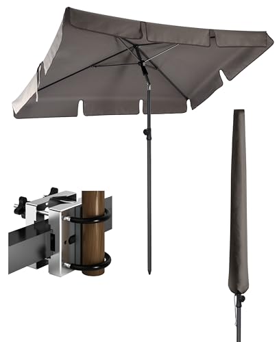 4smile Sonnenschirm Balkon 3-in-1 SET, Taupe – balkonschirm mit UV50+-Schutz, 200 x 125 cm, inkl. Sonnenschirmhalter Balkongeländer + Schirmhülle – passend für Balkon & Terrasse 4smile Sonnenschirm Balkon 3-in-1 SET, Taupe – balkonschirm mit UV50+-Schutz, 200 x 125 cm, inkl. Sonnenschirmhalter Balkongeländer + Schirmhülle – passend für Balkon & Terrasse von 4smile
