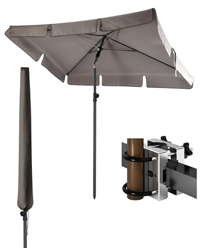 4smile Sonnenschirm Balkon 3-in-1 SET, Taupe – balkonschirm mit UV50+-Schutz, 200 x 125 cm, inkl. Sonnenschirmhalter Balkongeländer und Schirmhülle – passend für Balkon & Terrasse 4smile Sonnenschirm Balkon 3-in-1 SET, Taupe – balkonschirm mit UV50+-Schutz, 200 x 125 cm, inkl. Sonnenschirmhalter Balkongeländer und Schirmhülle – passend für Balkon & Terrasse von 4smile