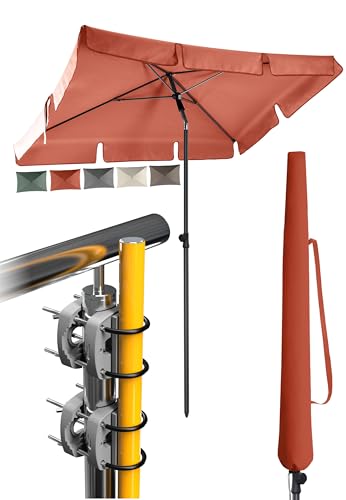 4smile Sonnenschirm Balkon SunnyShade, 200 x 125 cm, Orange - UPF 50+ Sonnenschirm rechteckig als Sonnenschutz Balkon - SunnyEasy Balkon-Schirm mit 2 x Sonnenschirmhalter + Sonnenschirmhülle 4smile Sonnenschirm Balkon SunnyShade, 200 x 125 cm, Orange - UPF 50+ Sonnenschirm rechteckig als Sonnenschutz Balkon - SunnyEasy Balkon-Schirm mit 2 x Sonnenschirmhalter + Sonnenschirmhülle von 4smile