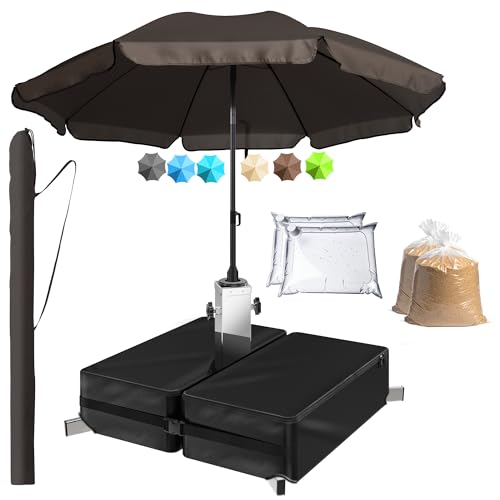 4smile Sonnenschirm mit Ständer im 3er-Set, Taupe - Sonnenschirm Strand, inkl. Schirmhülle und befüllbarem Sonnenschirmständer - Strandschirm, Balkonschirm rund, höhenverstellbar knickbar 4smile Sonnenschirm mit Ständer im 3er-Set, Taupe - Sonnenschirm Strand, inkl. Schirmhülle und befüllbarem Sonnenschirmständer - Strandschirm, Balkonschirm rund, höhenverstellbar knickbar von 4smile