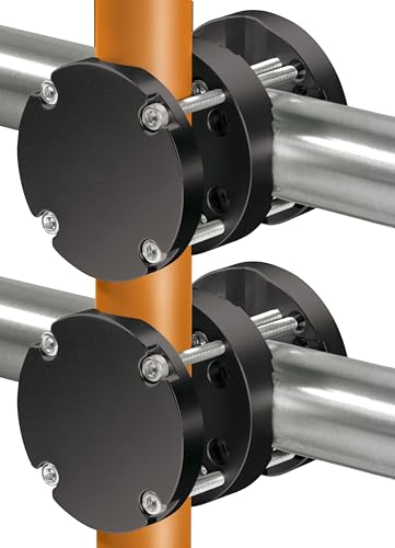 4smile Sonnenschirmhalter Balkongeländer 2er Set – Aluminium Sonnenschirm Balkon Halterung - Schirmhalterung SunnyFox, stabiles Universaltalent, hält jeden Balkonschirm, schwarz von 4smile