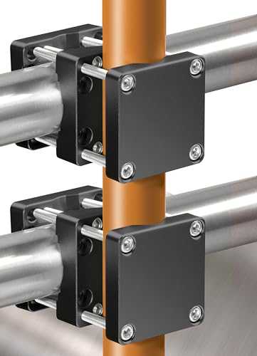 4smile Sonnenschirmhalter Balkongeländer 2er Set – Aluminium Sonnenschirm Balkon Halterung - Schirmhalterung SunnySquare, stabiles Universaltalent, hält jeden Balkonschirm, schwarz von 4smile