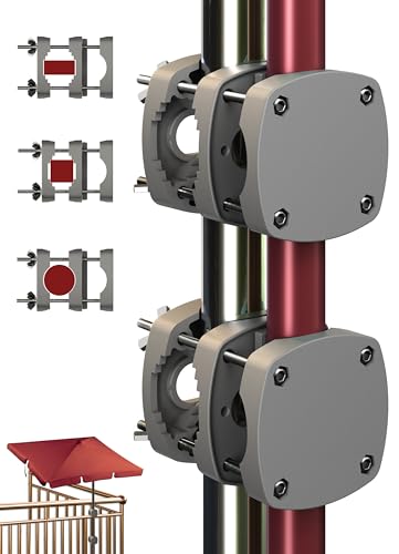 4smile Sonnenschirmhalter Balkongeländer SunnyBoy - 2er Set, Anthrazit - Sonnenschirm Halterung Balkon, universeller Schirmständer - Schirmhalterung Balkongeländer ersetzt Sonnenschirmständer Balkon von 4smile