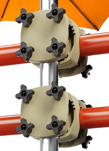 4smile Sonnenschirmhalter Balkongeländer SunnyGuy 2er Set, Sandbraun - Bombensichere, universelle Sonnenschirm Halterung Balkon - Kompakte Schirmhalterung Balkongeländer ersetzt Sonnenschirmständer von 4smile