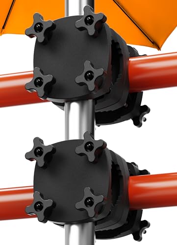4smile Sonnenschirmhalter Balkongeländer SunnyGuy 2er Set - Bombensichere, universelle Sonnenschirm Halterung Balkon - Kompakte Schirmhalterung Balkongeländer ersetzt Sonnenschirmständer, Schwarz von 4smile
