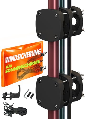 4smile 2 x Sonnenschirmhalter Balkongeländer SunnyBoy 3.0 + Windsicherung für Schirme - Schirmhalterung Balkongeländer als Sonnenschirmständer Balkon - Sonnenschirm Halterung Balkon, Schwarz 4smile 2 x Sonnenschirmhalter Balkongeländer SunnyBoy 3.0 + Windsicherung für Schirme - Schirmhalterung Balkongeländer als Sonnenschirmständer Balkon - Sonnenschirm Halterung Balkon, Schwarz von 4smile