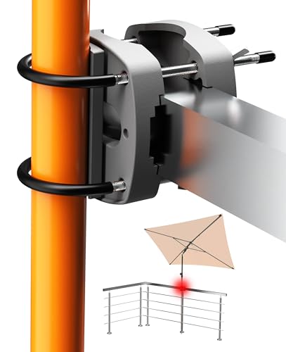 4smile Sonnenschirmhalter Balkongeländer – kompakte Sonnenschirm Balkon Halterung SunnyEasy für runde + eckige Sonnenschirme – platzsparender Schirmständer-Ersatz, Anthrazit von 4smile