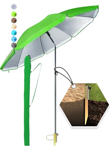 4smile SunnyJoy 3-IN-1 Set mit Sonnenschirm Strand in Grün - Strandschirm windfest stabil 180 cm mit Hülle + Rasendorn Sonnenschirmhalter - Sonnenschirm mit Rasendorn für Garten, Schirmspieß 4smile SunnyJoy 3-IN-1 Set mit Sonnenschirm Strand in Grün - Strandschirm windfest stabil 180 cm mit Hülle + Rasendorn Sonnenschirmhalter - Sonnenschirm mit Rasendorn für Garten, Schirmspieß von 4smile