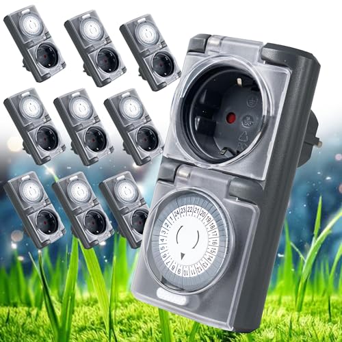 4smile Zeitschaltuhr Aussenbereich - 10 Stück - Zeitschaltuhr Steckdose außen IP44, mechanischer Zeitschalter analog außen - Outdoor Timer, Zeitschalter für Steckdose außen, hohe Schaltleistung 4smile Zeitschaltuhr Aussenbereich - 10 Stück - Zeitschaltuhr Steckdose außen IP44, mechanischer Zeitschalter analog außen - Outdoor Timer, Zeitschalter für Steckdose außen, hohe Schaltleistung von 4smile