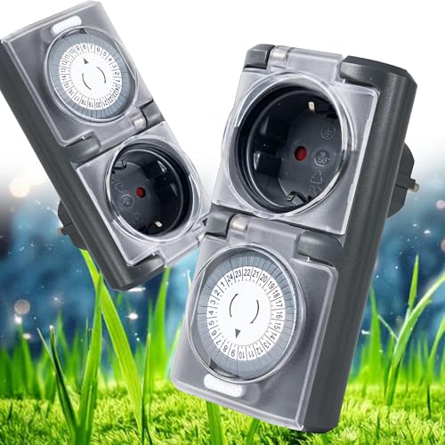 4smile Zeitschaltuhr Aussenbereich - 2 Stück - Zeitschaltuhr Steckdose außen IP44, mechanischer Zeitschalter analog außen - Outdoor Timer, Zeitschalter für Steckdose außen, hohe Schaltleistung 4smile Zeitschaltuhr Aussenbereich - 2 Stück - Zeitschaltuhr Steckdose außen IP44, mechanischer Zeitschalter analog außen - Outdoor Timer, Zeitschalter für Steckdose außen, hohe Schaltleistung von 4smile