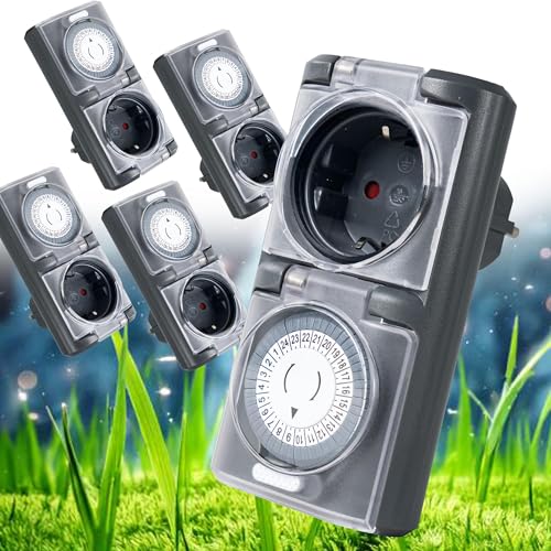 4smile Zeitschaltuhr Aussenbereich - 5 Stück - Zeitschaltuhr Steckdose außen IP44, mechanischer Zeitschalter analog außen - Outdoor Timer, Zeitschalter für Steckdose außen, hohe Schaltleistung 4smile Zeitschaltuhr Aussenbereich - 5 Stück - Zeitschaltuhr Steckdose außen IP44, mechanischer Zeitschalter analog außen - Outdoor Timer, Zeitschalter für Steckdose außen, hohe Schaltleistung von 4smile