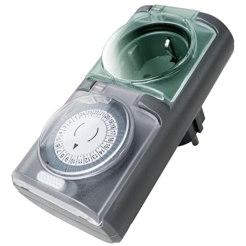 4smile Zeitschaltuhr Aussenbereich - IP44 Timer, mechanischer Zeitschalter analog außen - Timer Steckdose Outdoor, Zeitschaltuhr Steckdose außen, hohe Schaltleistung 4smile Zeitschaltuhr Aussenbereich - IP44 Timer, mechanischer Zeitschalter analog außen - Timer Steckdose Outdoor, Zeitschaltuhr Steckdose außen, hohe Schaltleistung von 4smile