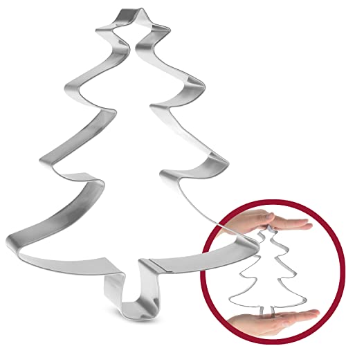 Ausstechformen Weihnachen groß – Weihnachtsbaum – Edelstahl Plätzchenausstecher 17cm - Stabiler Keksausstecher Weihnachten für kreative Back- und Deko-Ideen von 4smile