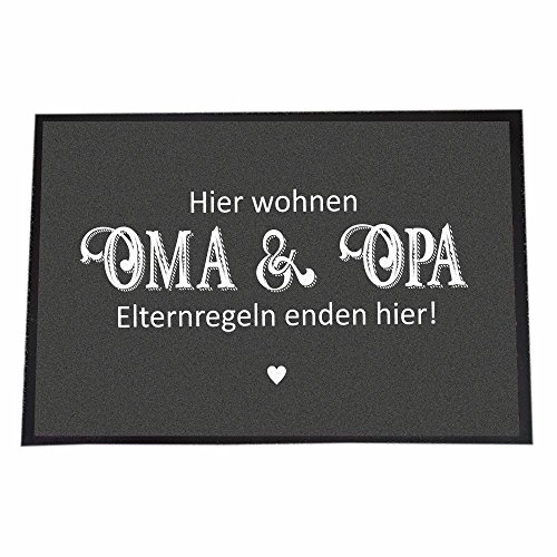 4youDesign (40 x 60 cm, Hier wohnen Oma & Opa - Elternregeln Enden Hier!) von 4youDesign