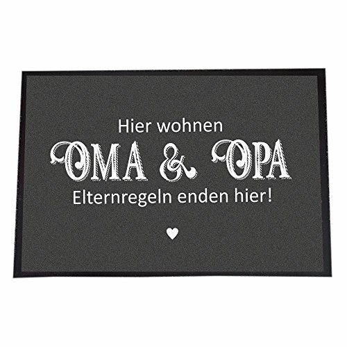 4youDesign (50 x 70 cm, Hier wohnen Oma & Opa - Elternregeln Enden Hier!) von 4youDesign