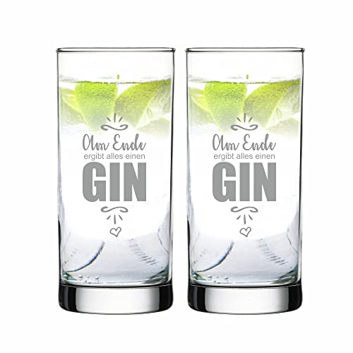 4youDesign 2-er Set Gin-Gläser | Am Ende ergibt alles einen GIN! | Geschenkidee für Männer und Frauen | Geschenk zum Geburtstag, Weihnachten, Valentinstag | Füllmenge pro Glas 485 ml von 4youDesign