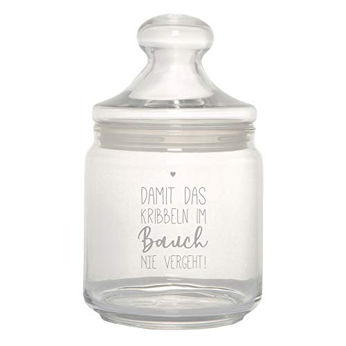 4youDesign Bonbonglas mit Gravur Damit das Kribbeln im Bauch nie vergeht - Geschenk für Verliebte von 4youDesign