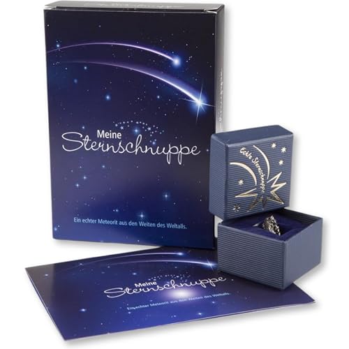 4youDesign | Echte Sternschnuppe mit Zertifikat - Geschenkset mit Stern, Anschreiben & Box für Geburtstag, Hochzeit, Jahrestag - Stern mit 1g Meteorit verschenken - Sterntaufe als Glücksbringer von 4youDesign