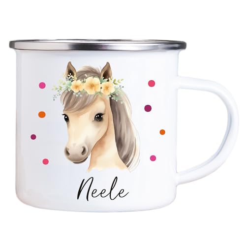 4you Design Emaille Tasse Kinder personalisiert – Punkte Pferd – Tier Namenstasse – Geschenk für Jungen & Mädchen – Bruchsicher & Leicht – Geschenkidee zur Einschulung & Geburtstag - 300ml 4you Design Emaille Tasse Kinder personalisiert – Punkte Pferd – Tier Namenstasse – Geschenk für Jungen & Mädchen – Bruchsicher & Leicht – Geschenkidee zur Einschulung & Geburtstag - 300ml von 4you Design