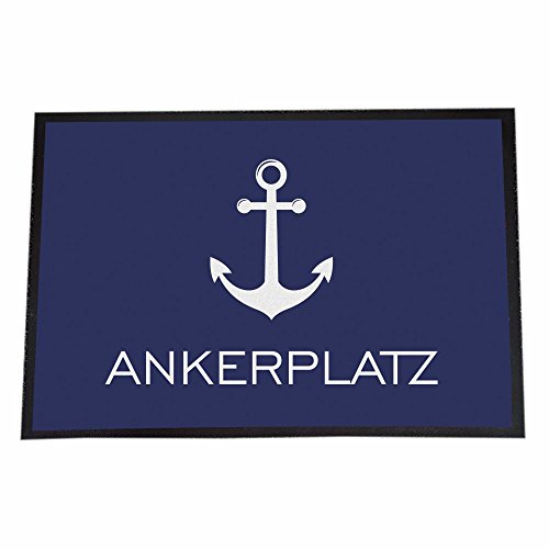 4youDesign Fußmatte -Ankerplatz, 40 x 60 cm- mit Anker-Motiv - Geschenkidee zur Bootstaufe & Umzug, Geburtstagsgeschenk – Maritime Deko von 4youDesign