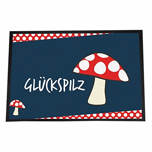 4youDesign Fußmatte -Glückspilz- rutschfeste Schmutzfangmatte für innen & außen – 40x60cm – Geschenk zum Umzug & Geburtstag von 4youDesign