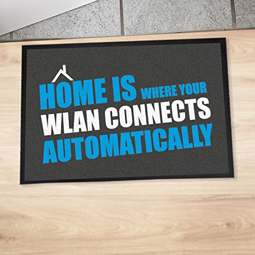 4youDesign Fußmatte -Home is Where Your WLAN Connects Automatically- 40x60cm, Innenbereich, Außenbereich, Schmutzfangmatte von 4youDesign