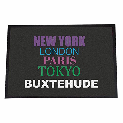 4youDesign Fußmatte -New York, London, Paris, Tokyo, Buxtehude- auch in Übergröße erhältlich – lustige Geschenkidee, Geburtstagsgeschenk (40x60cm) von 4youDesign