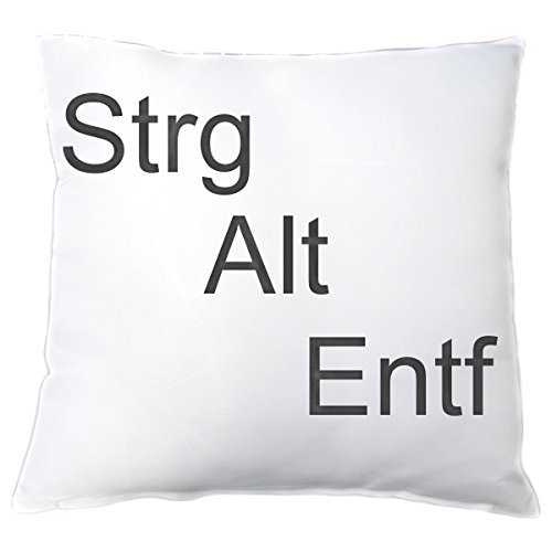 4you Design Kissen - Motiv Strg + Alt + Entf, Geschenkidee für Nerds/PC & Serien Fans, für ihn - Männer - Geburtstagsgeschenk Vatertag, Zierkissen, Dekokissen von 4you Design