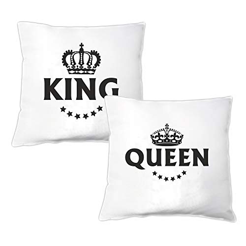 4you Design Kissen Set King & Queen – Geschenkidee für Paare z.B Sie & Ihn von 4you Design
