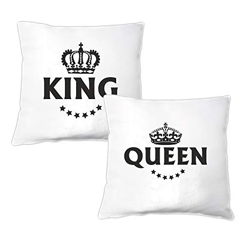 4you Design Kissen Set King & Queen – Geschenkidee für Paare z.B Sie & Ihn von 4youDesign