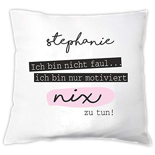4you Design Personalisiertes Deko-Kissen -Ich Bin Nicht faul- mit Namen - Zierkissen mit lustigem Spruch - Geschenkidee für Frauen zu Weihnachten & zum Geburtstag 4you Design Personalisiertes Deko-Kissen -Ich Bin Nicht faul- mit Namen - Zierkissen mit lustigem Spruch - Geschenkidee für Frauen zu Weihnachten & zum Geburtstag von 4you Design