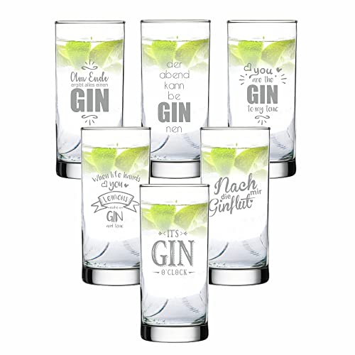 6er Set Gin •am Ende ergibt Alles einen Gin •der Abend kann beGINnen •You Are The Gin to My Tonic •It's Gin o'clock •nach Mir die GINflut •When Life Hands You Lemons Make a Gin and Tonic von 4youDesign