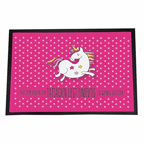 4you Design Einhorn Fußmatte -Auf dem Boden der Tatsachen liegt eindeutig zu wenig Glitzer- 40x60cm Türmatte für den Innen- & Außenbereich – Geschenk für Frauen von 4you Design