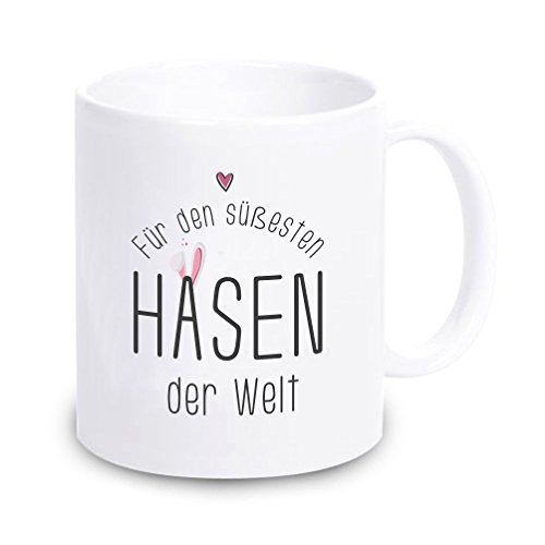 4youDesign Tasse weiß Für den süßesten Hasen der Welt (pink oder blau) - Ostern - Ostergeschenk - Kaffeetasse - Kaffeebecher - Becher - Geschenkidee - für sie - für ihn (pink) von 4youDesign