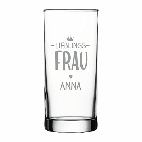 4you DESIGN Personalisiertes Longdrink-Glas mit Namen | Lieblings-Frau | Geschenk-Idee zu Weihnachten, Geburtstag, Mutter- & Vatertag | Saftglas Spülmaschinenfest | Persönliches Präsent | 485 ml von 4youDesign