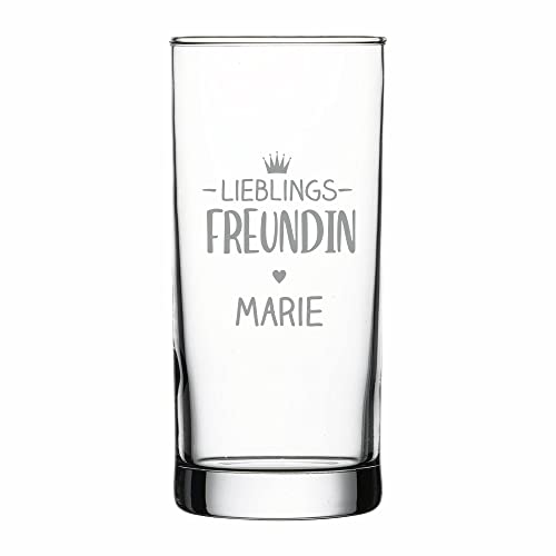4you DESIGN Personalisiertes Longdrink-Glas mit Namen | Lieblings-Freundin| Geschenk-Idee zu Weihnachten, Geburtstag, Mutter- & Vatertag | Saftglas Spülmaschinenfest | Persönliches Präsent | 485 ml von 4youDesign
