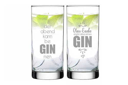 4you Design 2-er Set Gin Gläser mit Sprüchen – Geschenkidee zu Weihnachten für Männer & Frauen – Wichtelgeschenk für Arbeits-kollegen – Spülmaschinenfest – Geschenk zum Geburtstag von 4youDesign