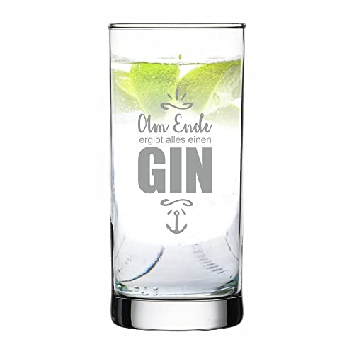 4youDesign Gin-Glas Am Ende ergibt Alles einen Gin - lustige Geschenkidee Gin Tonic - Geburtstagsgeschenk - Männergeschenk - Geschenk für Frau von 4youDesign