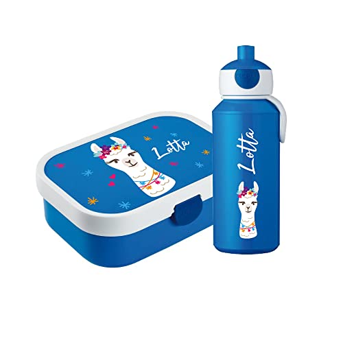 4youDesign Mepal Bento Box & Trinkflasche Set personalisiert drache blau – Geschenk für Kinder Weihnachten, Nikolaus, Geburtstag - Auslaufsicher – Brotdose 750ml, 400ml Flasche von 4youDesign